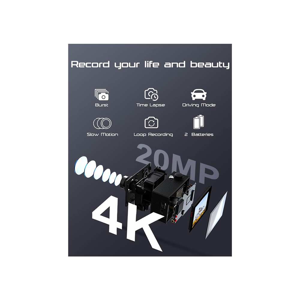 Apexcam M1-AIR: Caméra d'action 4K