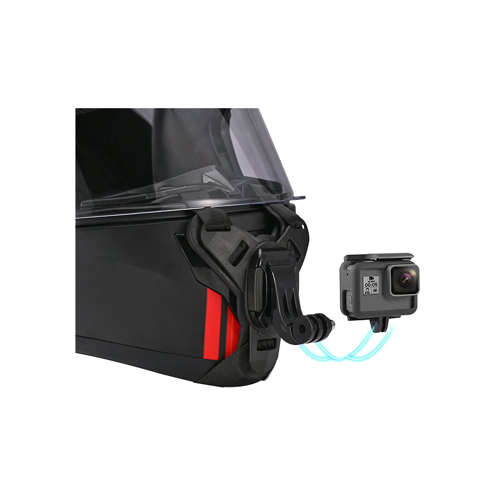 Support de Casque Moto, Fixation mentonnière pour camera